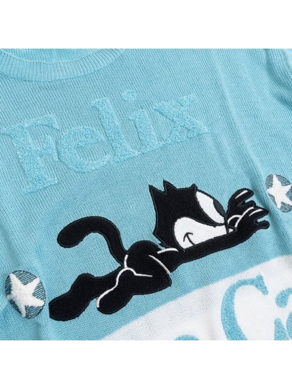 Vintage Iceberg Felix The Cat Knit Sweater Blue White Cartoon Italy Rare S - Picture 6 of 14